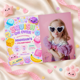Smoelige Meisje Schattig Kawaii Kleurrijke Verjaar Kaart