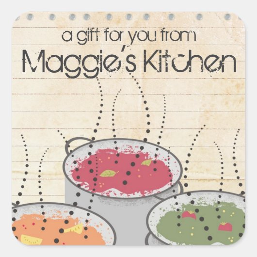 Smoesse saus saus vierkante sticker (Voorkant)