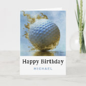 ** Smoke Blue AP94 Golf Ball Verjaardag Kaart (Voorkant)