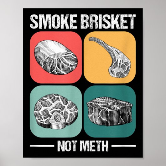Smoke Brisket Niet Grappig Brisket BBQ Grill Poster (Voorkant)
