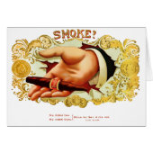 Smoke  Cigar Label Wenskaart (Voorkant Horizontaal)