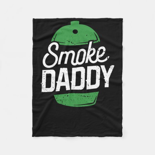 Smoke Daddy Green Egg Pitmaster Dad BBQ Grill Fleece Deken (Voorkant)