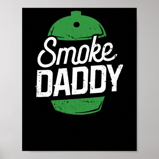Smoke Daddy Green Egg Pitmaster Dad BBQ Grill Poster (Voorkant)