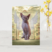 Smoke Devon Rex Sphynx Engel Kat Pet Sympathie Kaart (Gele Bloem)