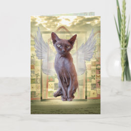 Smoke Devon Rex Sphynx Engel Kat Pet Sympathie Kaart