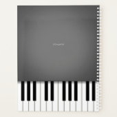 Smoke Grey Piano Music Keyboard Gepersonaliseerd Planner (Achterkant)