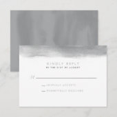 Smoke Grey Waterverf Dip Wedding RSVP Kaart (Voorkant / Achterkant)