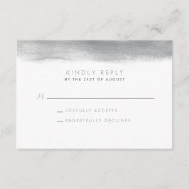 Smoke Grey Waterverf Dip Wedding RSVP Kaart