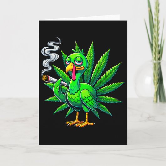 Smoke Joint Turkey Funny Thanksgiving Tee 1  Kaart (Voorkant)
