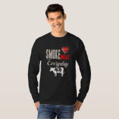 Smoke Meat Every Day Grilling Smoking Barbecue T-shirt (Voorkant volledig)
