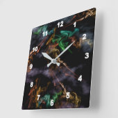 "Smoke 'n Fire" Vierkante Klok (Hoek)