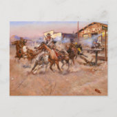 Smoke of a. 45, 1908 by Charles Marion Russell Feestdagenkaart (Voorkant)