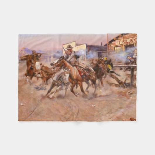 Smoke of a. 45, 1908 by Charles Marion Russell Fleece Deken (Voorkant (Horizontaal))