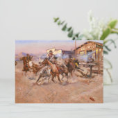 Smoke of a. 45, 1908 by Charles Marion Russell Kaart (Staand voorkant)