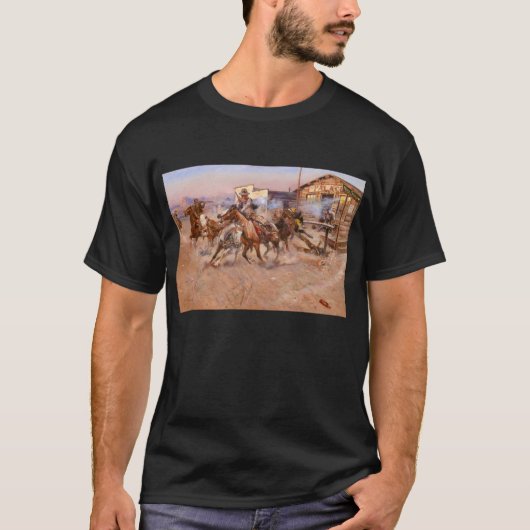 Smoke of a. 45, 1908 by Charles Marion Russell T-shirt (Voorkant)