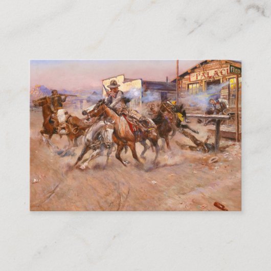 Smoke of a. 45, 1908 by Charles Marion Russell Visitekaartje (Voorkant)