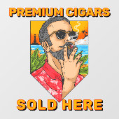 Smoke Shop Premium Sigaren Verkocht Hier Advertent Raamsticker (Vel)
