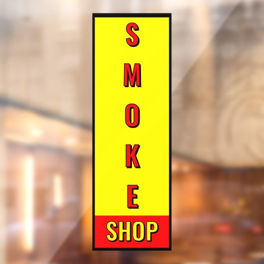 Smoke Shop Rood Geel Zwart Advertentie Raamsticker (Vel 2)