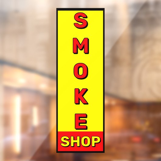 Smoke Shop Rood Geel Zwart Advertentie Raamsticker (Vel 2)