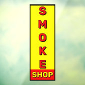 Smoke Shop Rood Geel Zwart Advertentie Raamsticker (Vel 3)