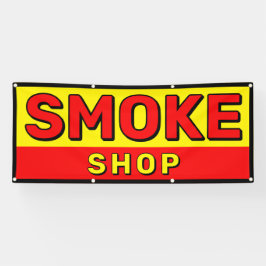 Smoke Shop Rood Geel Zwart Advertentie Spandoek