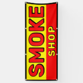 Smoke Shop Rood Geel Zwart Advertentie Spandoek (Verticaal)