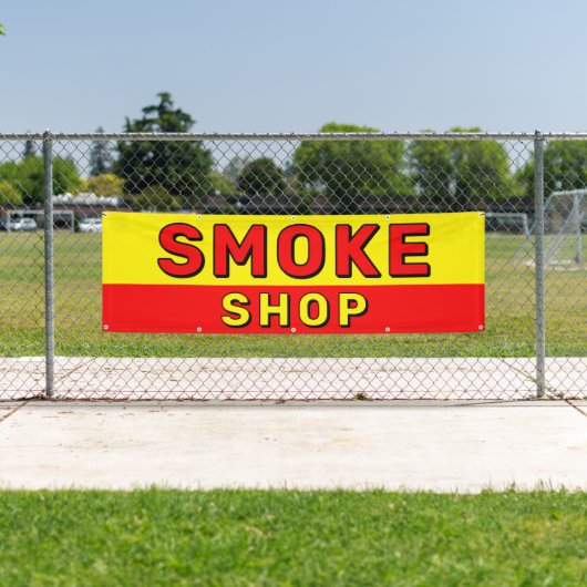 Smoke Shop Rood Geel Zwart Advertentie Spandoek (Insitu)