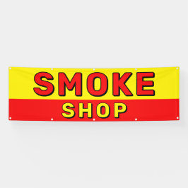 Smoke Shop Rood Geel Zwart Advertentie Spandoek