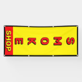 Smoke Shop Rood Geel Zwart Advertentie Spandoek (Horizontaal)