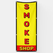 Smoke Shop Rood Geel Zwart Advertentie Spandoek (Verticaal)