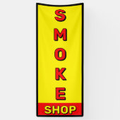 Smoke Shop Rood Geel Zwart Advertentie Spandoek (Verticaal)