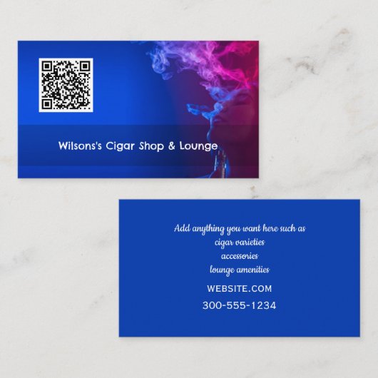 Smoke Shop Vape QR-code Visitekaartje (Voorkant / Achterkant)