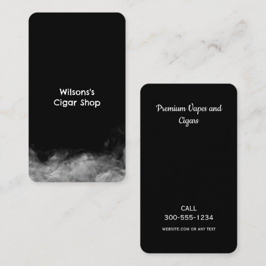 Smoke Shop Vape Zwart Visitekaartje (Voorkant / Achterkant)