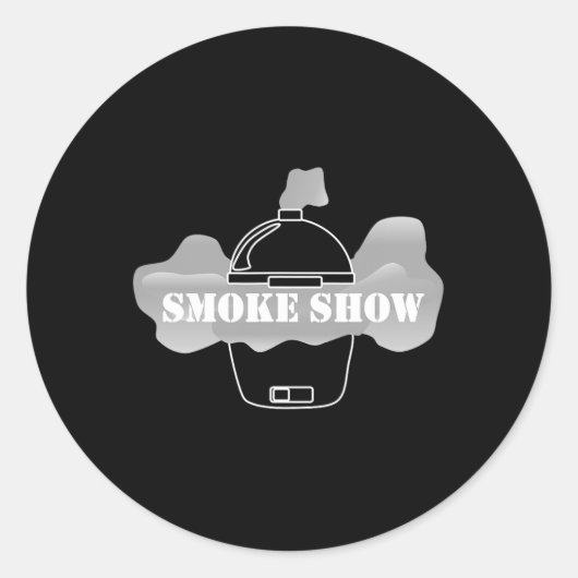 Smoke Show BBQ Ronde Sticker (Voorkant)