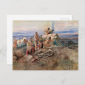 Smoke Signal, 1896, door Charles Marion Russell Briefkaart (Voorkant / Achterkant)