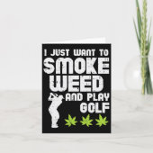Smoke Weed Play Golf Golfen THC Golfer Stoner Kaart (Voorkant)