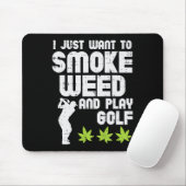 Smoke Weed Play Golf Golfing Thc Golfer Stoner  Muismat (Met muis)