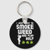 Smoke Weed Play Golf Golfing Thc Golfer Stoner  Sleutelhanger (Voorkant)