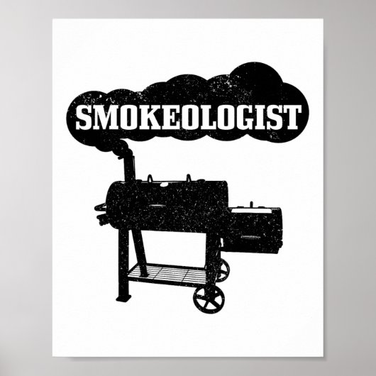 Smokeologist BBQ Grilling Chef Smoker Funny Byrbec Poster (Voorkant)