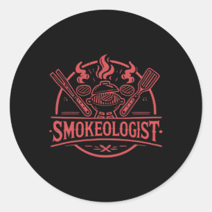 Smokeologist BBQ Roker Vlees Roken Gereedschap Gri Ronde Sticker