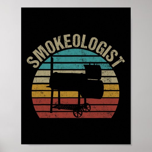 Smokeologist - Grappige Pitmaster BBQ Roker Grille Poster (Voorkant)
