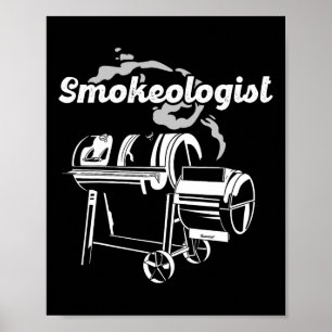 Smokeologist - Pitmaster BBQ Rookrooster Grillen Poster