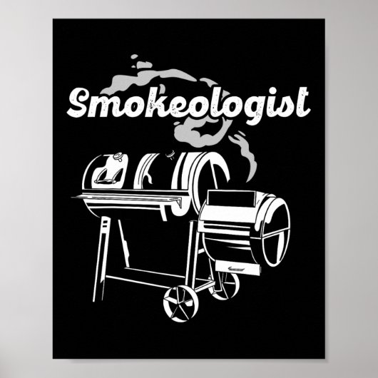 Smokeologist - Pitmaster BBQ Rookrooster Grillen Poster (Voorkant)