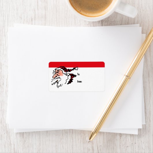 Smoker Santa Gift-labels hoesten Etiket (Insitu)