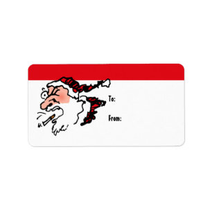 Smoker Santa Gift-labels hoesten Etiket