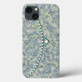 Smokey Aqua met Pearls Case-Mate iPhone Case