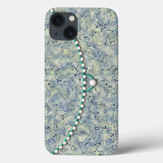 Smokey Aqua met Pearls Case-Mate iPhone Case (Achterkant)