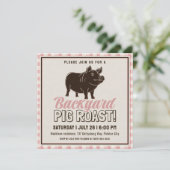 Smokey Backyard BBQ Pig Roast Kaart (Staand voorkant)
