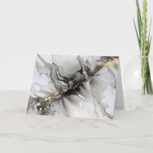 Smokey Black Grey Gold Hartelijk dank voor uw kaar Bedankkaart (Voorkant)