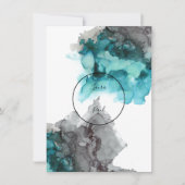 Smokey Blauwgroen en Grey huwelijksuitnodiging Kaart (Voorkant)
